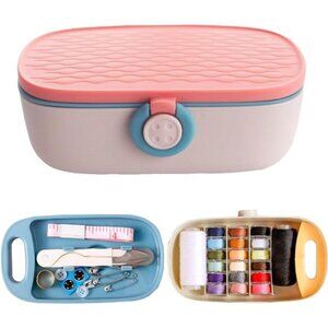 Sewing Kit, Portable Kit for Adults, Plastic Box Needle and Thread
